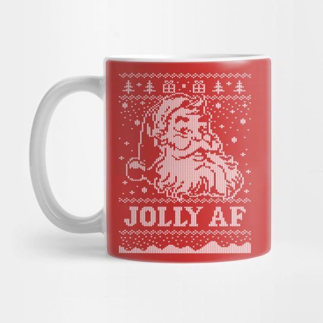 Santa JOLLY AF Ugly Christmas Sweater Funny Santa T-Shirt by vo_maria